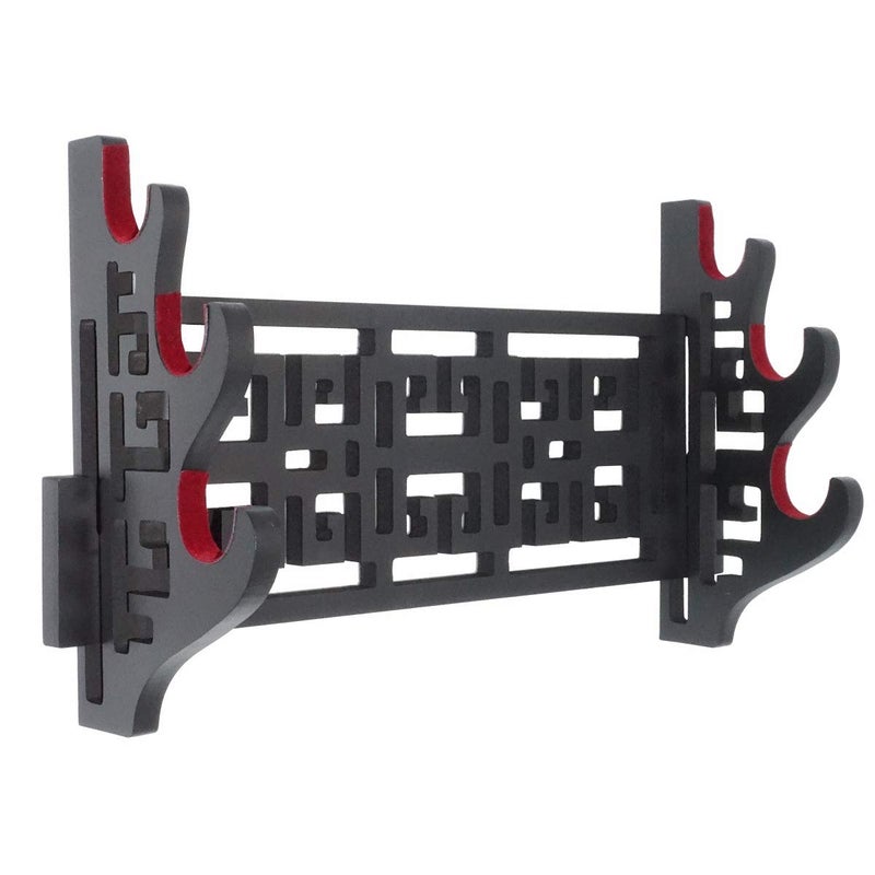 Eforlife Velvet Protect Sword Wall Mount Sword Holder Display Stand with Felt Strips for Katana Wakizashi Genji and Samurai Swords (3 Tier Classic) - Image 4